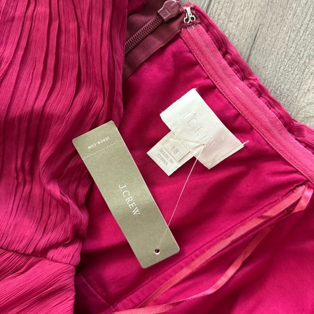 New J. Crew Rose Pink Silk Sweetheart Strapless Dress‎